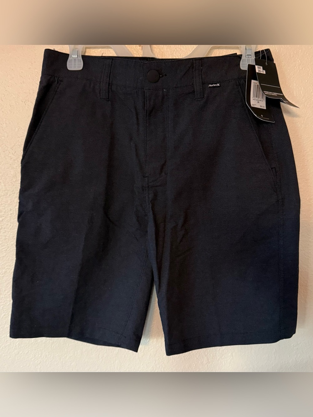 Hurley DF HURRICANE 20" Black Nike Dri-Fit Tech Stretch Mens Walkshorts Size 28